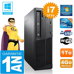 PC Lenovo M92p SFF Core I7-3770 Ram 4Go Disque 1 To Graveur DVD Wifi W7 · Occasion 