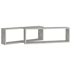 Maison Chic Lot de 2 Étagères cube murales,Etagère de rangement flottantes Gris béton 80x15x26,5 cm Aggloméré -MN25699 pas cher