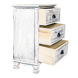 Avis Mobili Rebecca Commode Meuble 3 Tiroirs Bois Blanc Vintage Shabby 63x45x30