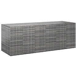 vidaXL Boîte à coussins de jardin Résine tressée 291x100,5x104 cm Gris