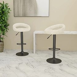 vidaXL Tabourets de bar lot de 2 crème velours 