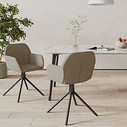 vidaXL Chaises pivotantes à manger lot de 2 Gris clair Velours