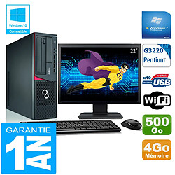 PC Fujitsu Esprimo E720 E85+ SFF G3220 RAM 4Go Disque 500 Go Wifi W7 Ecran 22" · Occasion 