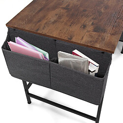 Bureau WORKSPACE H I 120 x 60 cm noir/marron hjh OFFICE pas cher