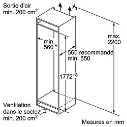 Réfrigérateur combiné intégrable à glissière 267l - ki5862se0s - NEFF pas cher