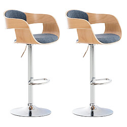 Non Lot de 2 tabourets de bar Kingston C tissu 