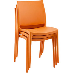 Acheter Alterego Chaise design 'ENZO' en matière plastique orange