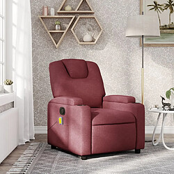 vidaXL Fauteuil de massage inclinable Rouge bordeaux Tissu 