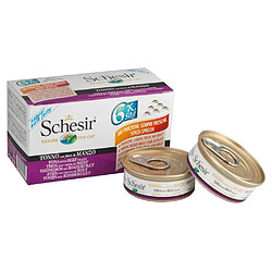 Schesir - Boîtes Pâtée au Thon avec Bœuf en Gelée pour Chat - 6x50g