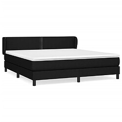 vidaXL Sommier à lattes de lit avec matelas Noir 180x200 cm Tissu