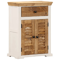 vidaXL Buffet blanc et marron 55x30x73 cm bois de manguier solide brut 