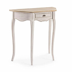 Mes Console 1 tiroir 80x35x80 cm en bois beige et naturel - POLIVIA