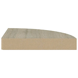 Avis vidaXL Étagère d'angle flottante chêne 25x25x3,8 cm MDF