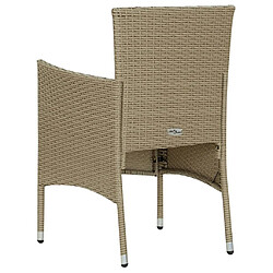 Maison Chic Lot de 4 Chaises de salle à manger de jardin - Fauteuil d'extérieur Résine tressée Beige -MN55142 pas cher