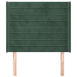 Avis Maison Chic Tête de lit scandinave avec oreilles,meuble de chambre Vert foncé 83x16x118/128 cm Velours -MN62659