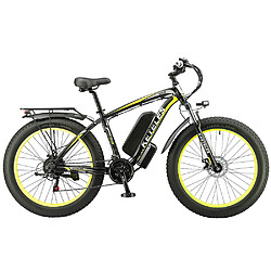 Vélo électrique keteles K800, 1000 W, 26 ", 2x 18 Ah, 21 vitesses, 45 km / h -Jaune pas cher