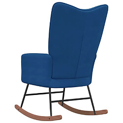 Acheter Maison Chic Chaise à bascule | Fauteuil Relax, design moderne Bleu Velours -GKD33582