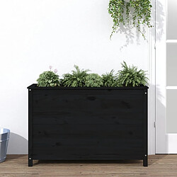 Maison Chic Jardinière,Lit surélevé de jardin - Bac à fleurs - pot de fleur noir 119,5x40x78 cm bois de pin massif -GKD20405