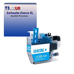 T3AZUR- Cartouche compatible avec Brother LC422XL pour Brother MFC-J5740DW, MFC-J6540DW, MFC-J6540DWE Cyan 