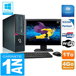 PC Fujitsu Esprimo E720 E85+ SFF G3220 RAM 4Go Disque 1 To Wifi W7 Ecran 22" - Occasion