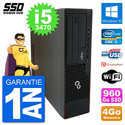 PC Fujitsu Esprimo E910 DT Intel Core i5-3470 RAM 4Go SSD 960Go Windows 10 Wifi - Occasion