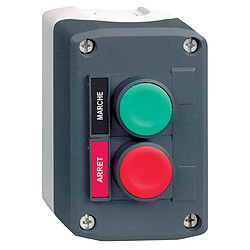 boite à bouton - harmony xal - 2 bouton poussoir - vert et rouge - schneider electric xald211 