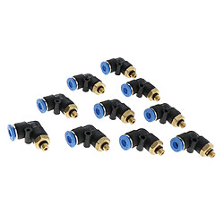 10pcs pneumatique 6mm tube à connecteur mâle coudé fileté enfoncer raccord PL6-M5 connecteur de coude pivotant