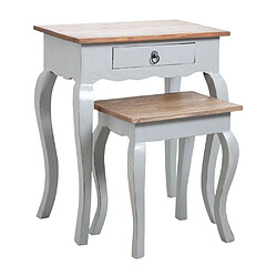 Aubry Gaspard Tables gigognes en bois gris antique.