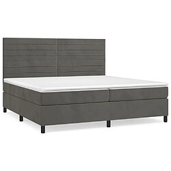 vidaXL Sommier à lattes de lit et matelas Gris foncé 200x200cm Velours