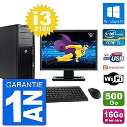 PC Tour HP Z210 Ecran 19" Intel i3-2100 RAM 16Go Disque Dur 500Go Windows 10 Wifi · Occasion 