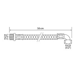 Somatherm For You Flexible sanitaire inox - DN10 - Long 50cm - Coude F15/21 - Droit M15/21