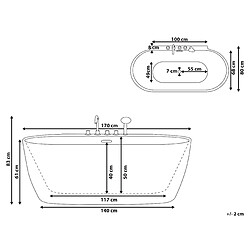 Avis Beliani Baignoire îlot noire 170 x 80 cm ROTSO