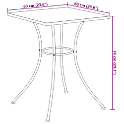 vidaXL Table de bistro mosaïque terre cuite 60x60x74 cm céramique pas cher