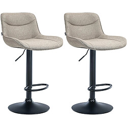 Non Lot de 2 tabourets de bar Vonore tissu noir 