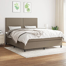 vidaXL Sommier à lattes de lit avec matelas Taupe 160x200 cm Tissu 