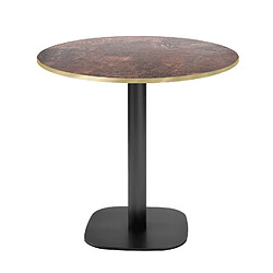 Restootab Table Ø70cm - modèle Round rouille roc chants laiton