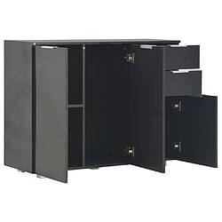 Avis vidaXL Buffet Noir brillant 107x35x80,5 cm