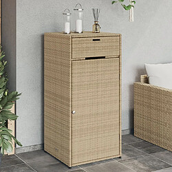 vidaXL Armoire de rangement de jardin beige 55x55x111cm résine tressée