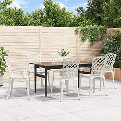 vidaXL Chaises de jardin lot de 6 fonte d'aluminium blanc