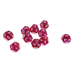 Avis Détail polyédrique des d12 et des doigts 10pcs 12 côtés pour les jeux de table des donjons et des dragons violet rouge