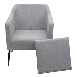 Mendler Fauteuil de salon HWC-H93a, fauteuil cocktail fauteuil relax fauteuil ~ tissu/textile gris clair