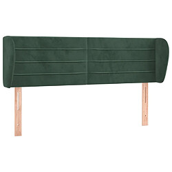 Tête de lit scandinave avec oreilles,meuble de chambre Vert foncé 147x23x78/88 cm Velours -MN57195