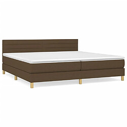 Maison Chic Structures de lit + matelas,Lit à sommier tapissier avec matelas Marron foncé 200x200 cm -MN88897