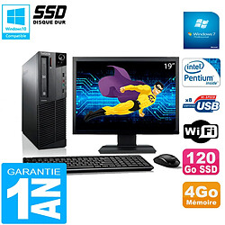 PC Lenovo M92p SFF Ecran 19" Intel G630 4Go Disque 120Go SSD Wifi W7 · Occasion 