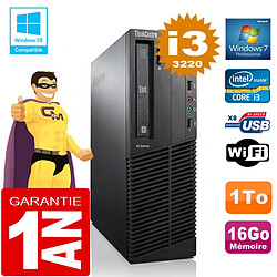 PC Lenovo M92p SFF Core I3-3220 Ram 16Go Disque 1 To Graveur DVD Wifi W7 · Occasion 