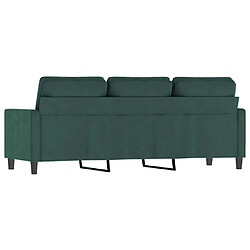 Maison Chic Canapé à 3 places,Canapé droit,Sofa de Salon,Banquette Vert foncé 180 cm Velours -GKD368150 pas cher