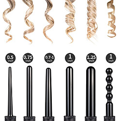 Avis Universal Rouleau de cheveux en fer 6 en 1 Rouleau de cheveux en fer professionnel Rouleau de cheveux en fer curl Curl Curl Ripple Tool de coiffure