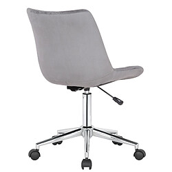 Avis Decoshop26 Chaise de bureau en velours gris sur roulettes design moderne hauteur réglable BUR10595