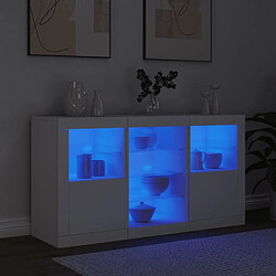 Acheter Maison Chic Commode Buffet - Meuble de rangement avec lumières LED blanc 123x37x67 cm -GKD78073