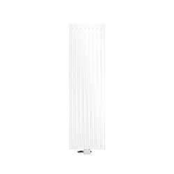 ECD Germany Sèche-Serviettes Stella Non Électrique - 480 x 1600 mm - Blanc - Connexion Central - avec Kit de Raccordement Universal et Thermostat - Design Panneau Plat - Radiateur Salle de Bain 